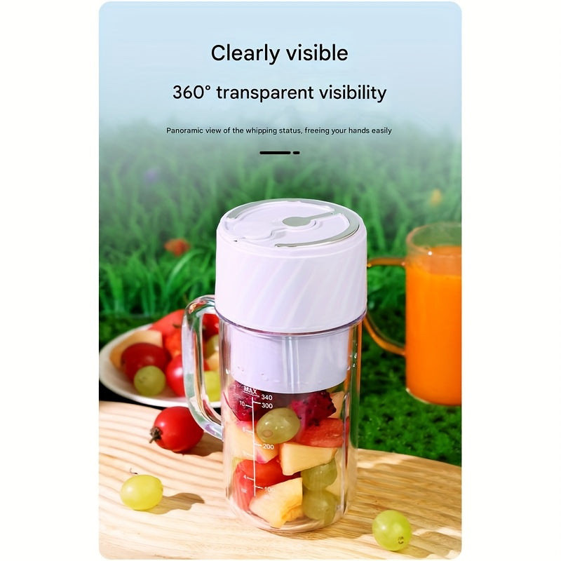 Portable Blender Rechargeable Blender Travel Cup with Lid and Straw, Ideal for Making Milkshakes, Smoothies, and Juices, Mini Blender Suitable for Outdoor Sports, Home Use, and Travel